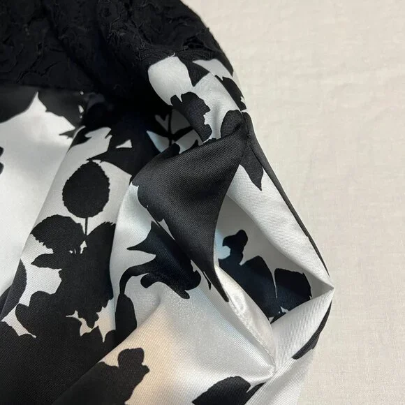 Ellen Tracy Size 12 Black Lace Floral Fit & Flare Midi Dress Formal Party - Picture 6 of 12